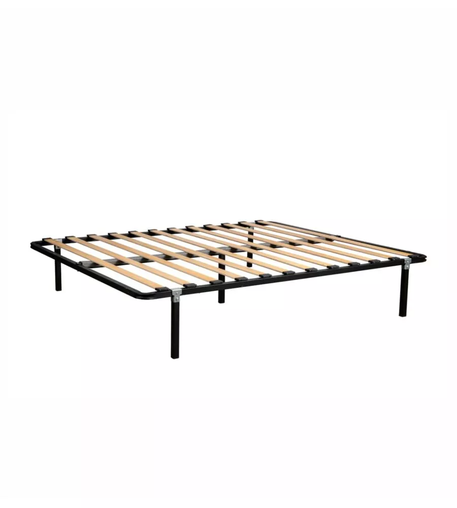 Rete matrimoniale con gambe in kit con 12 doghe, 160x190 cm